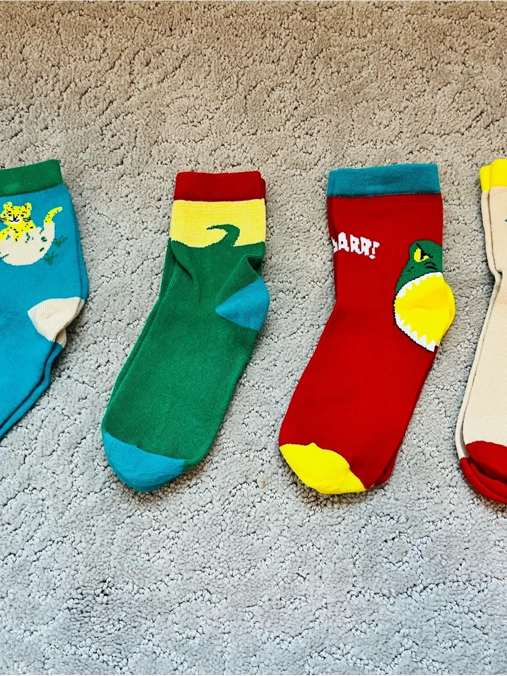 New (washed but never worn) Playful Dino Crew Socks for Kids - 4packs